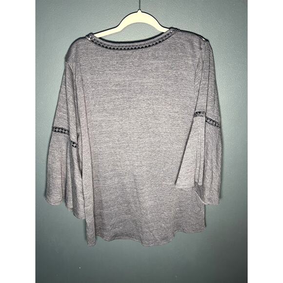 Above and Beyond Disco Bell Sleeves with Embroidery Lace Detailing 3xl Blue - Picture 4 of 7